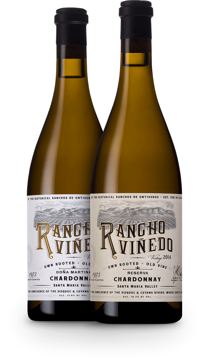 Two bottles of Rancho Viñedo wine